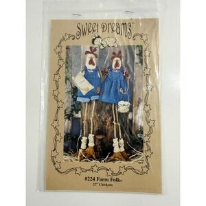 Sweet Dreams Sewing Pattern Unisex OS Brown Farm Folk #224 22" Chickens Dorothy
